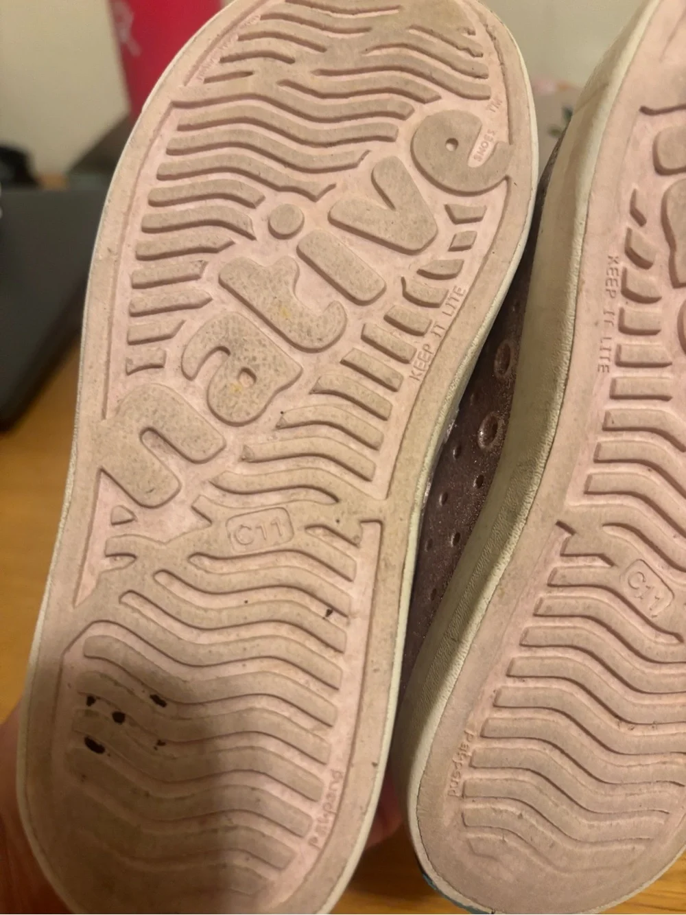 Girls Glitter Slip-On Sneakers - Rose Gold C11